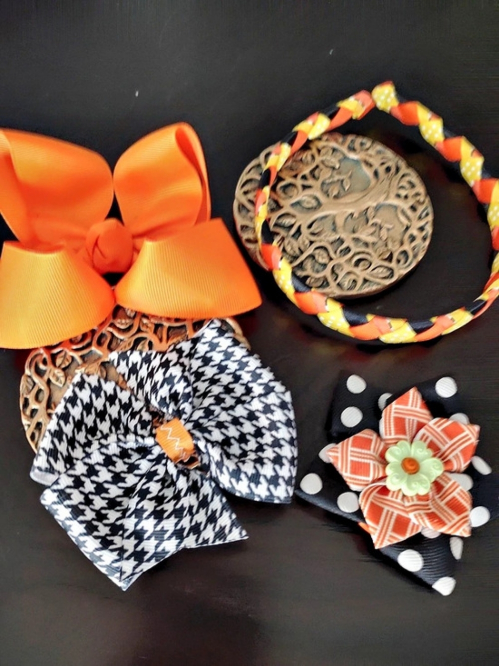 Assorted Halloween Hair Accessories Orange & Black